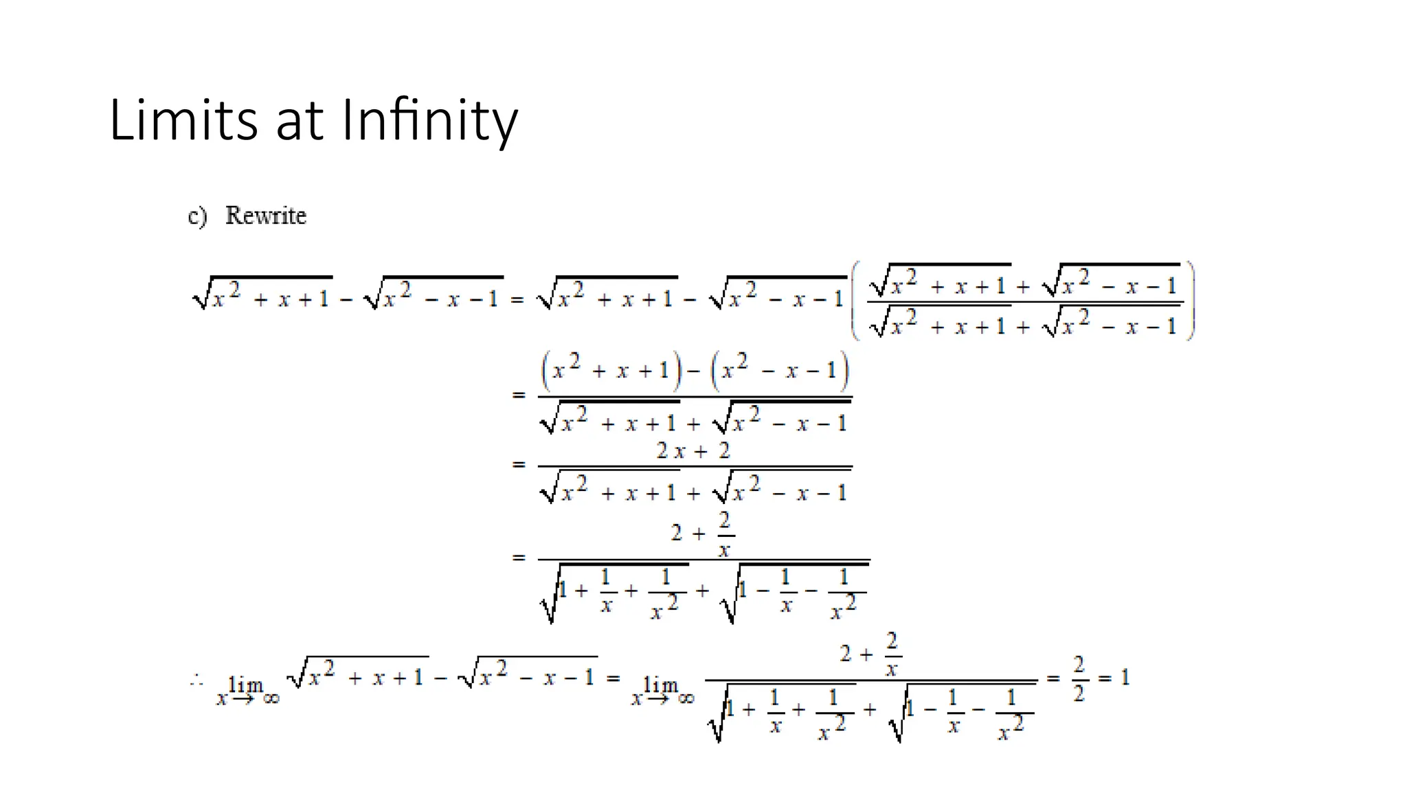 Limits at Infinity
 