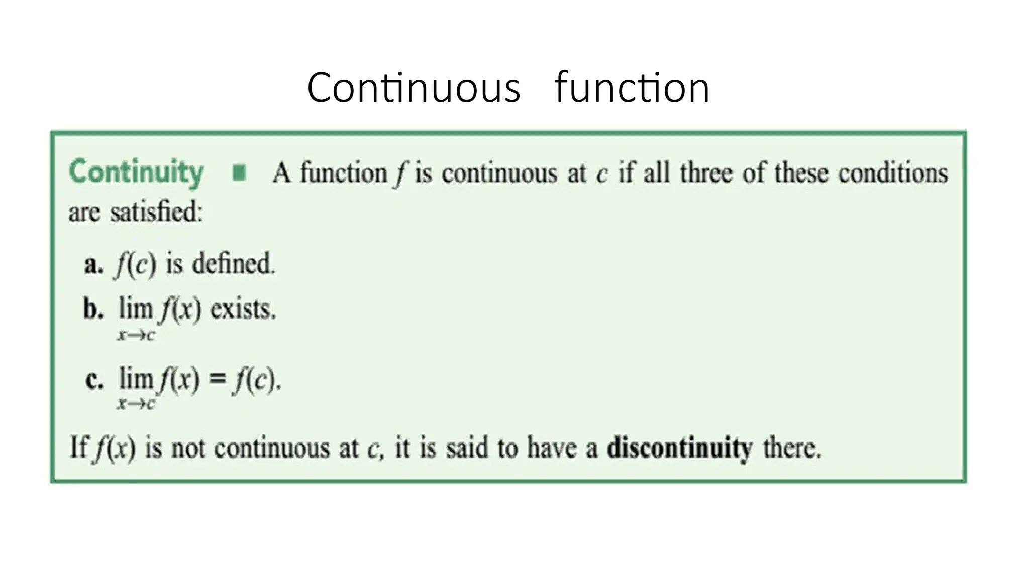 Continuous function
 