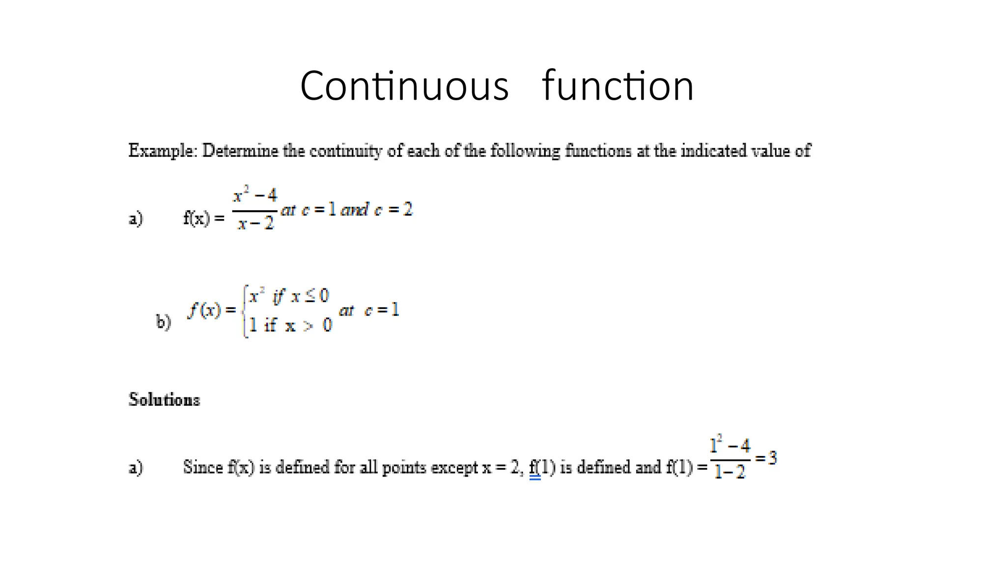 Continuous function
 