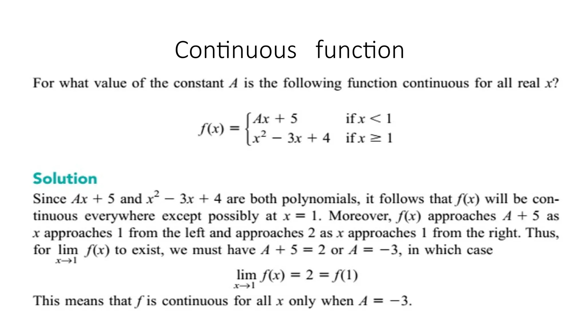 Continuous function
 