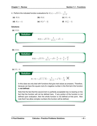 Calculus Solutions | PDF
