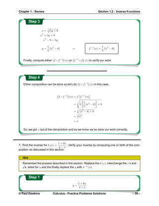 Calculus Solutions | PDF