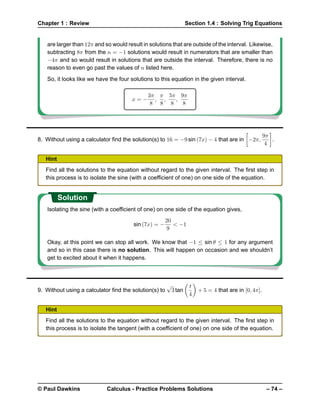 Calculus Solutions | PDF