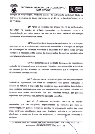 lei complementar-099-2017 - Regulamente AirB&B em Caldas Novas