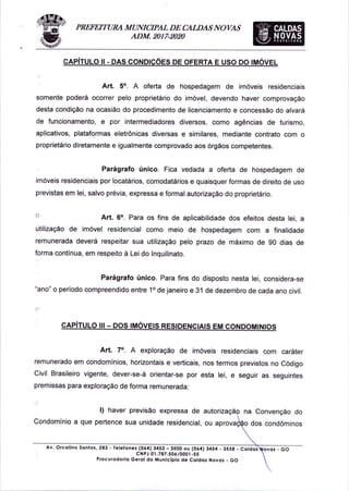 lei complementar-099-2017 - Regulamente AirB&B em Caldas Novas