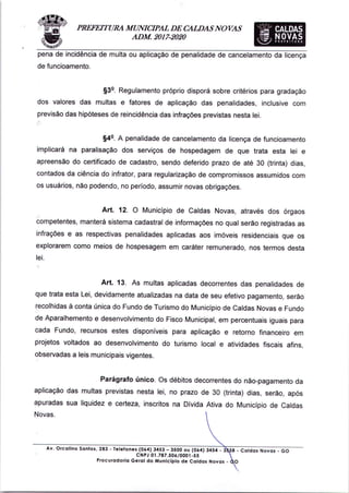 lei complementar-099-2017 - Regulamente AirB&B em Caldas Novas