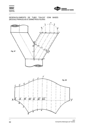 Espírito Santo
_________________________________________________________________________________________________
__

DESENVOLVIMENTO DE TUBO "CALÇA"                         COM BASES
(BOCAS) PARALELAS E DIÂMETROS IGUAIS




    Fig. 97




                                                                              Fig. 98




_________________________________________________________________________________________________
__
                                                                                               CST
62                                                                 Companhia Siderúrgica de Tubarão
 