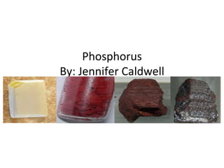 Phosphorus By: Jennifer Caldwell 