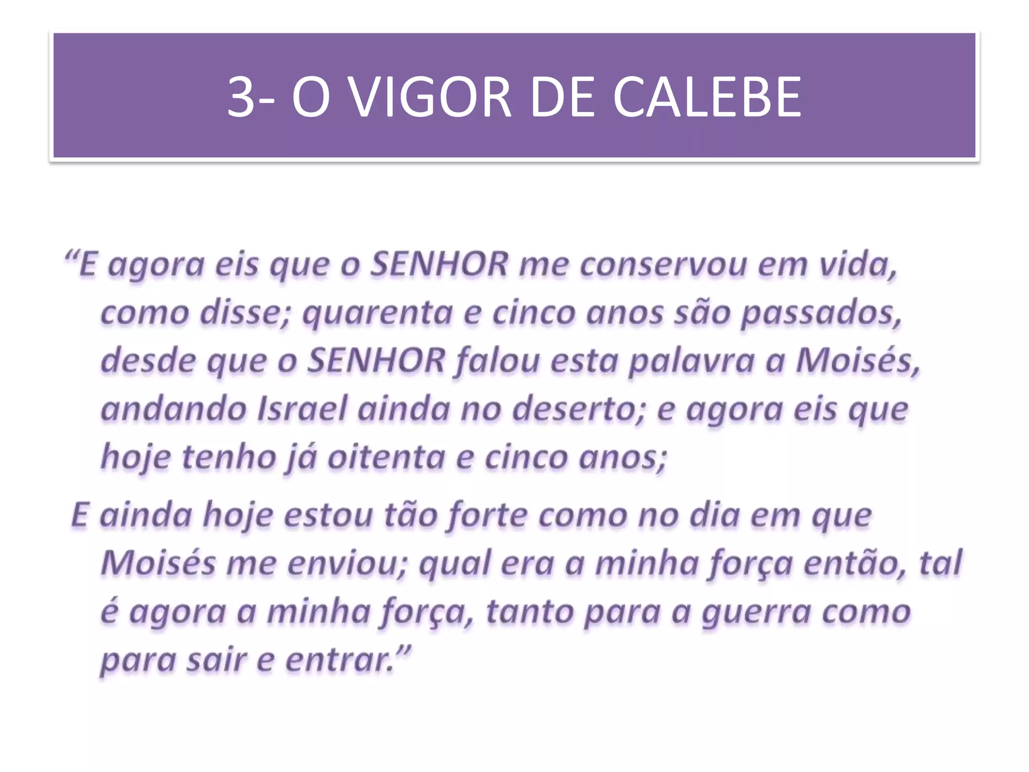3- O VIGOR DE CALEBE
 