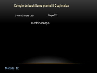 Corona Zamora León Grupo 252
El caleidoscopio
 