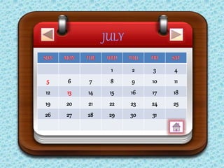 1 2 3 4
5 6 7 8 9 10 11
12 13 14 15 16 17 18
19 20 21 22 23 24 25
26 27 28 29 30 31
 