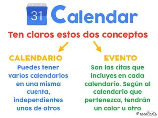 Calendar de un vistazo
Búsqueda
Mis Calendarios Configuración
Otros
calendarios
Eventos
@rosaliarte
 
