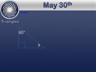 Answer 60° X 