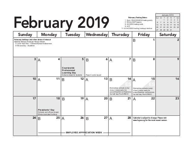 HCPSS Calendar2018-19