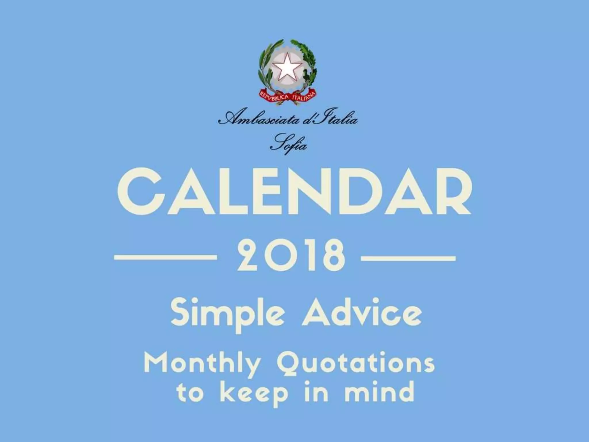 Simple advice (Diplo calendar 2018)