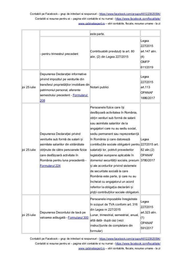 Calendar Anaf Iul 2019