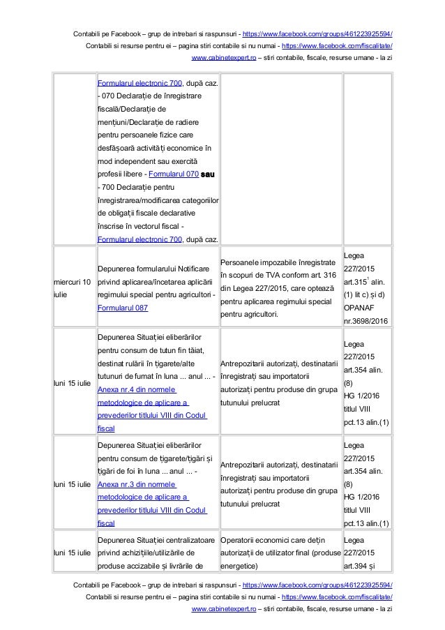 Calendar Anaf Iul 2019