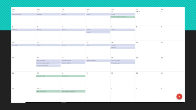 Calendar december 2017 PPT