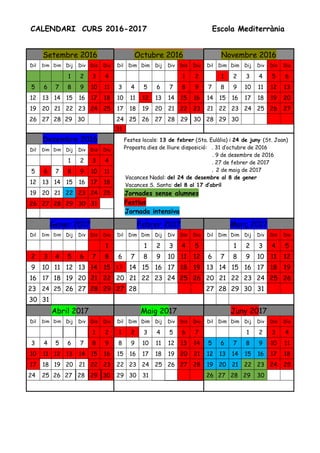 2022 nuova Calendari Novembre calendario festività 2022