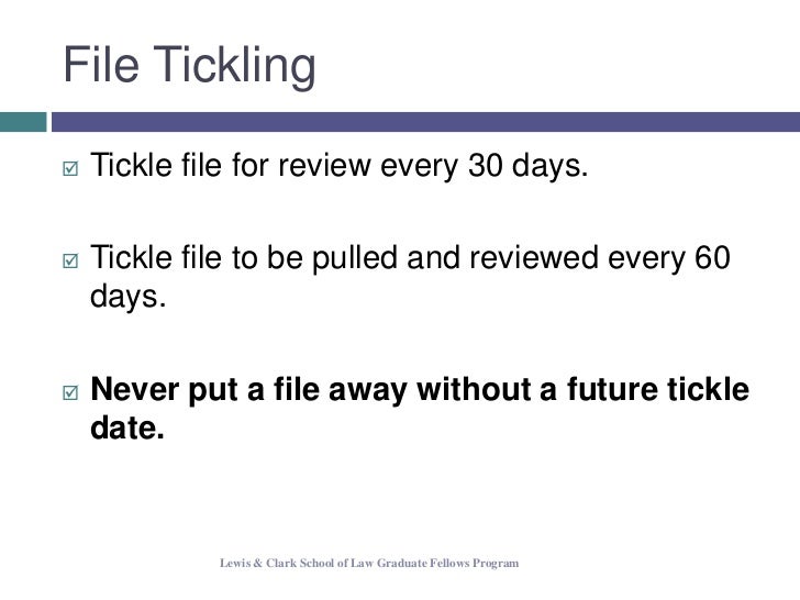 Calendaring Docketing And File Tickling Systems Pp 2007