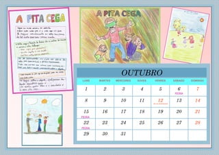 LUNS MARTES MÉRCORES XOVES VENRES SÁBADO DOMINGO
1 2 3 4 5 6 7
8 9 10 11 12 13 14
15 16 17 18 19 20 21
22 23 24 25 26 27 28
29 30 31
OUTUBRO
FEIRA
FEIRA
FEIRA
DÍA DA HISPANIDADE
 