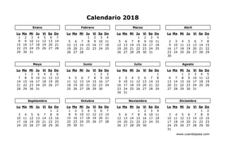 Calendario - 2018
