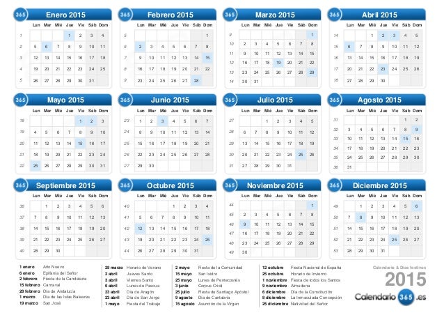 Calendario 2015 con feriados: ¡Imprímelo mes a mes! Calendario 2015 con feriados: ¡Imprímelo mes a mes!
