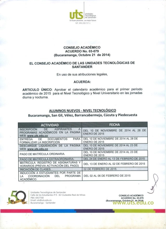 calendario UTS