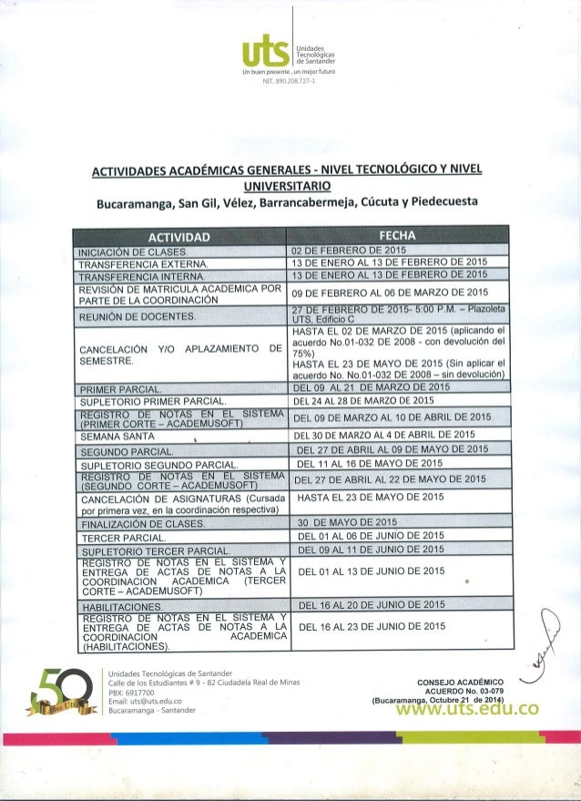calendario UTS