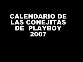 CALENDARIO DE LAS CONEJITAS DE  PLAYBOY 2007 