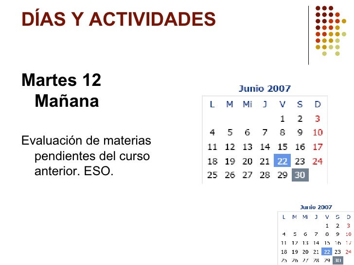 Calendario De Fin De Curso Junio 2007 calendario junio 2007