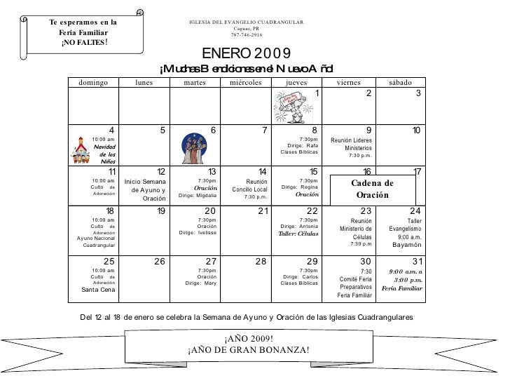 Calendario Enero 2009 calendario enero 2009
