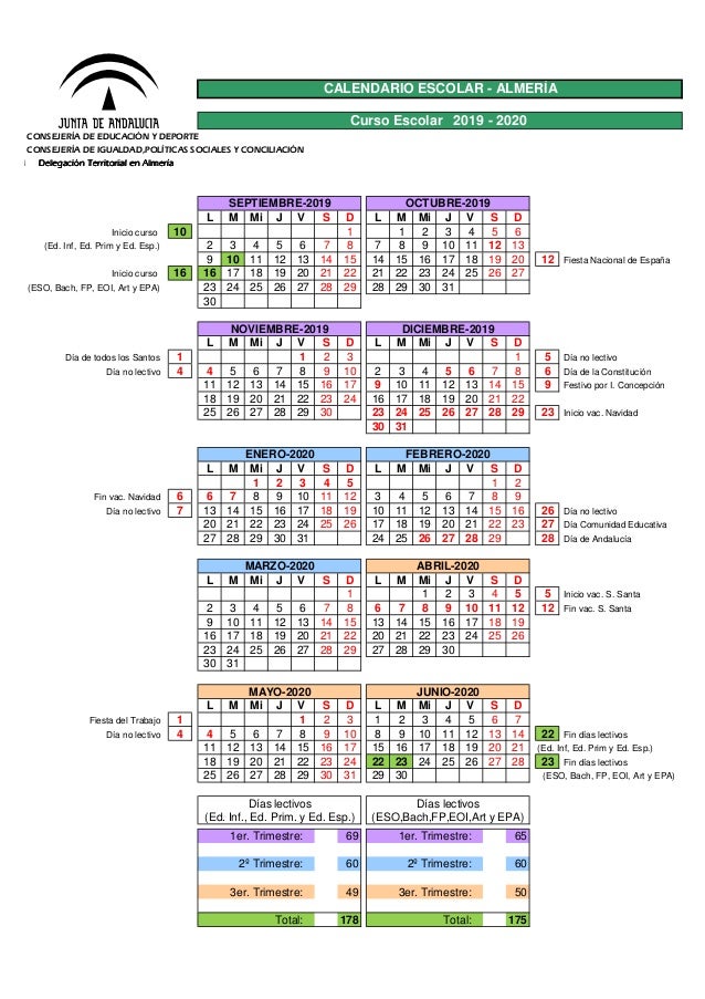 Calendario Escolar 2019 202020 calendario de fp