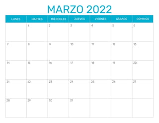 Calendario 2022 pdf por meses
