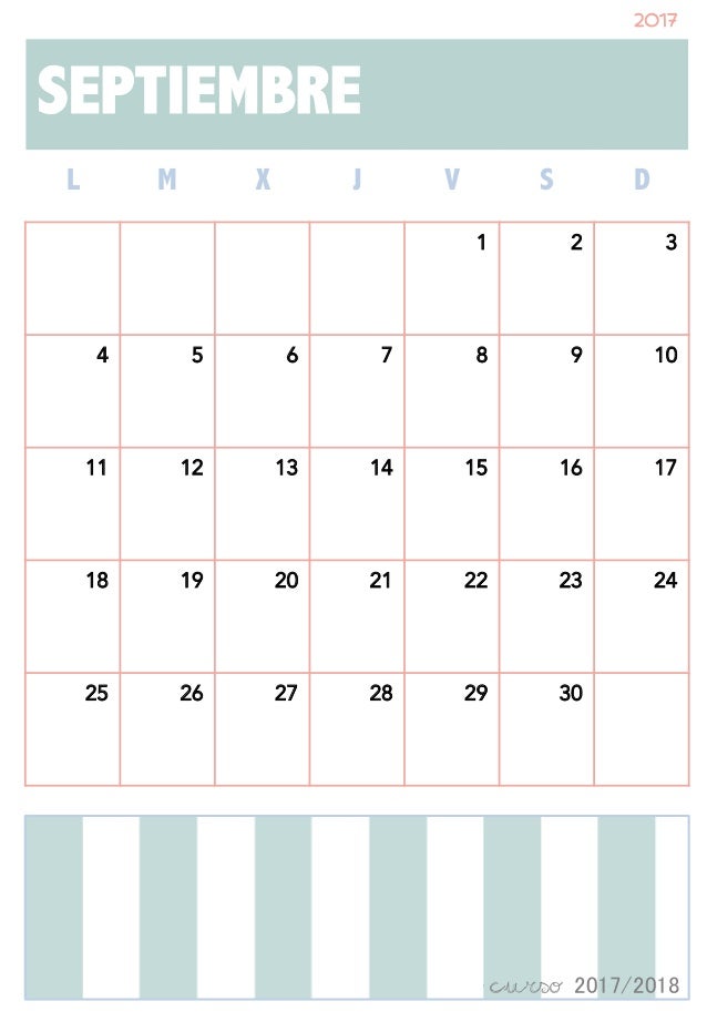 calendario de septiembre 2018
