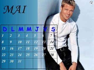 MAI 31 30 29 28 27 26 25 24 23 22 21 20 19 18 17 16 15 14 13 12 11 10 9 8 7 6 5 4 3 2 1 S V J M M L D 