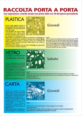 Calendario Raccolta Differenziata 2009