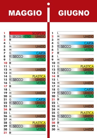 Calendario Raccolta Differenziata 2009