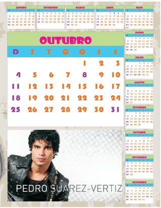 Janeiro 
D S T Q Q S S 
1 2 3 
4 5 6 7 8 9 10 
11 12 13 14 15 16 17 
18 19 20 21 22 23 24 
25 26 27 28 29 30 31 
Fevereiro 
D S T Q Q S S 
1 2 3 4 5 6 7 
8 9 10 11 12 13 14 
15 16 17 18 19 20 21 
22 23 24 25 26 27 28 
Março 
D S T Q Q S S 
1 2 3 4 5 6 7 
8 9 10 11 12 13 14 
15 16 17 18 19 20 21 
22 23 24 25 26 27 28 
29 30 31 
Abril 
D S T Q Q S S 
1 2 3 4 
5 6 7 8 9 10 11 
12 13 14 15 16 17 18 
19 20 21 22 23 24 25 
26 27 28 29 30 
Maio 
D S T Q Q S S 
1 2 
3 4 5 6 7 8 9 
10 11 12 13 14 15 16 
17 18 19 20 21 22 23 
24 25 26 27 28 29 30 
31 
Junho 
D S T Q Q S S 
1 2 3 4 5 6 
7 8 9 10 11 12 13 
14 15 16 17 18 19 20 
21 22 23 24 25 26 27 
28 29 30 
Julho 
D S T Q Q S S 
1 2 3 4 
5 6 7 8 9 10 11 
12 13 14 15 16 17 18 
19 20 21 22 23 24 25 
26 27 28 29 30 31 
Agosto 
D S T Q Q S S 
1 
2 3 4 5 6 7 8 
9 10 11 12 13 14 15 
16 17 18 19 20 21 22 
23 24 25 26 27 28 29 
30 31 
Setembro 
D S T Q Q S S 
1 2 3 4 5 
6 7 8 9 10 11 12 
13 14 15 16 17 18 19 
20 21 22 23 24 25 26 
27 28 29 30 
Outubro 
D S T Q Q S S 
1 2 3 
4 5 6 7 8 9 10 
11 12 13 14 15 16 17 
18 19 20 21 22 23 24 
25 26 27 28 29 30 31 
Novembro 
D S T Q Q S S 
1 2 3 4 5 6 7 
8 9 10 11 12 13 14 
15 16 17 18 19 20 21 
22 23 24 25 26 27 28 
29 30 
Dezembro 
D S T Q Q S S 
1 2 3 4 5 
6 7 8 9 10 11 12 
13 14 15 16 17 18 19 
20 21 22 23 24 25 26 
27 28 29 30 31 
Outubro 
D S T Q Q S S 
1 2 3 
4 5 6 7 8 9 10 
11 12 13 14 15 16 17 
18 19 20 21 22 23 24 
25 26 27 28 29 30 31 
 