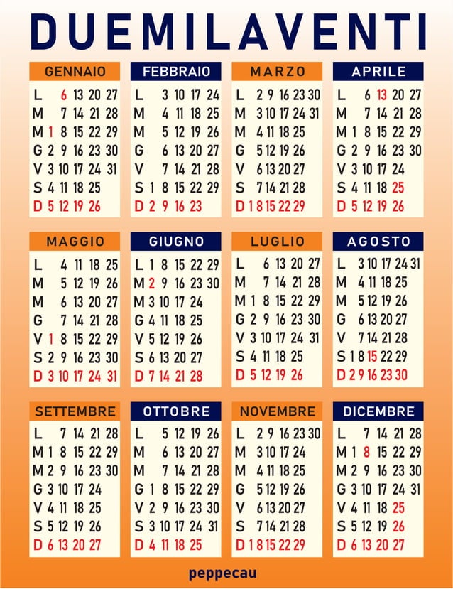Calendario 2020 PDF
