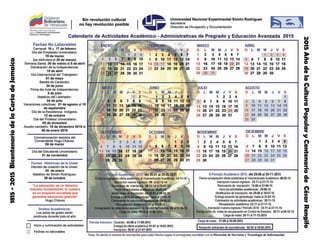 Calendario actividades académico administrativas 2015
