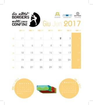 MAGMAY2
017
Giu Jun 2017
LUG
JUL2017
L M M G V S D
1 2
3 4 5 6 7 8 9
10 11 12 13 14 15 16
17 18 19 20 21 22 23
24 25 26 27 28 29 30
31
L M M G V S D
1 2 3 4 5 6 7
8 9 10 11 12 13 14
15 16 17 18 19 20 21
22 23 24 25 26 27 28
29 30 31
LUN MON MER WED SAB SATMAR TUE VEN FRIGIO THU DOM SUN
22
23
24
25
26
29
5
12
19
26
30
6
13
20
27
31
7
14
21
28
1
8
15
22
29
2
9
16
23
30
3
10
17
24
1
4
11
18
25
2
www.alumat.it www.almax-mori.it www.matrex.gr
 