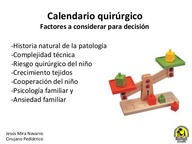 Calendario Quirúrgico Pediátrico