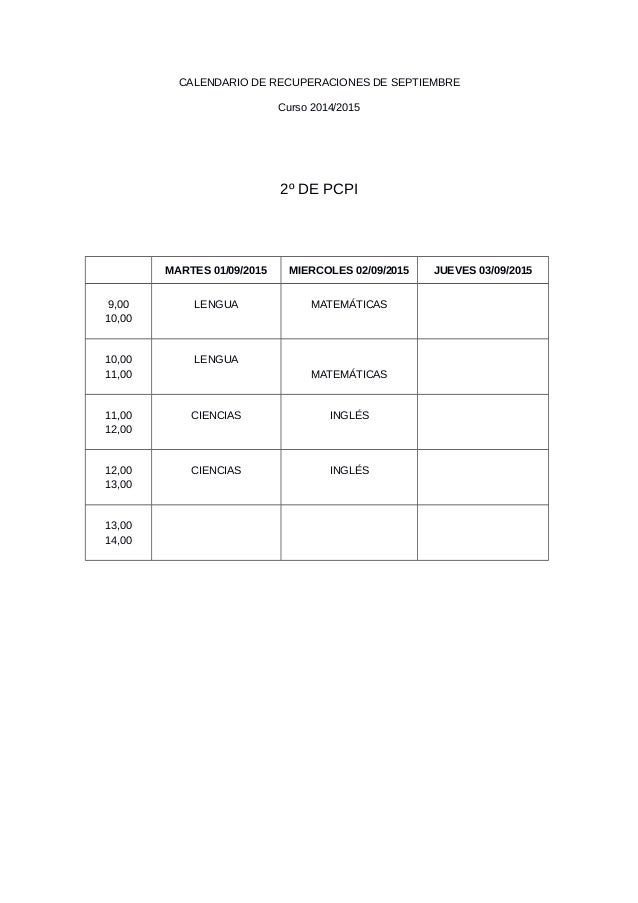 calendario de septiembre 2015