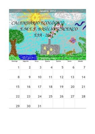 CalendárioEcológico EJA Basílio 2012