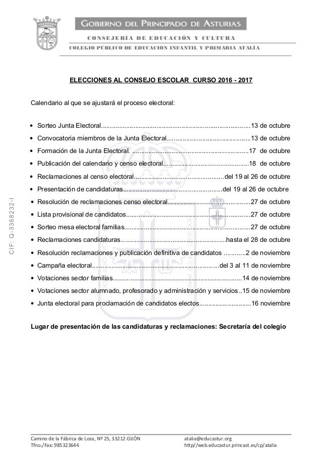 Calendario Eleccion 16 17 princast calendario escolar