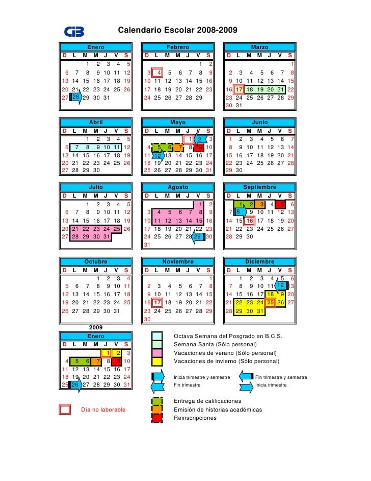 Calendario Escolar 2008 2009 calendario escolar castilla y leon 2008 2009