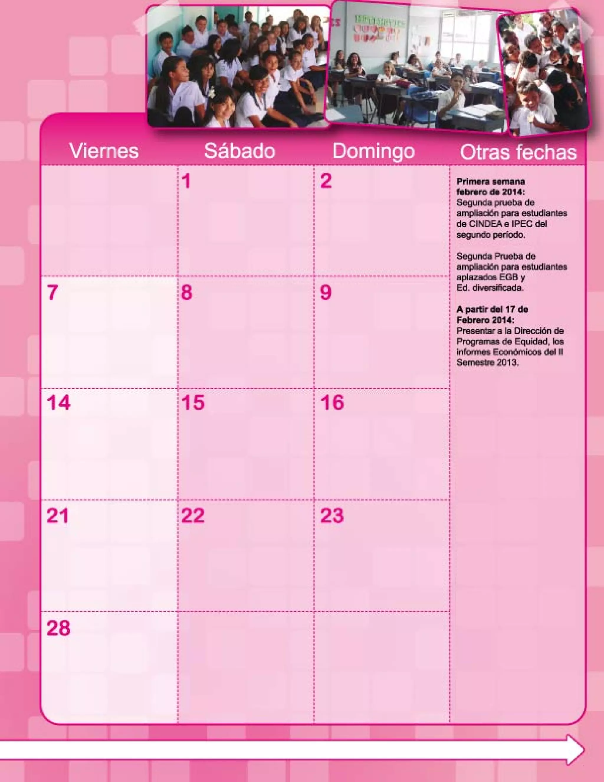 Calendario Escolar MEP 2014.