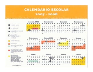 Calendario escolar 07 08