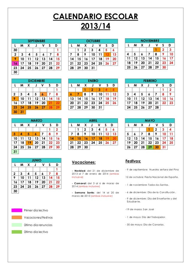 Calendario Escolar 2013 14 calendario escolar 2021 13